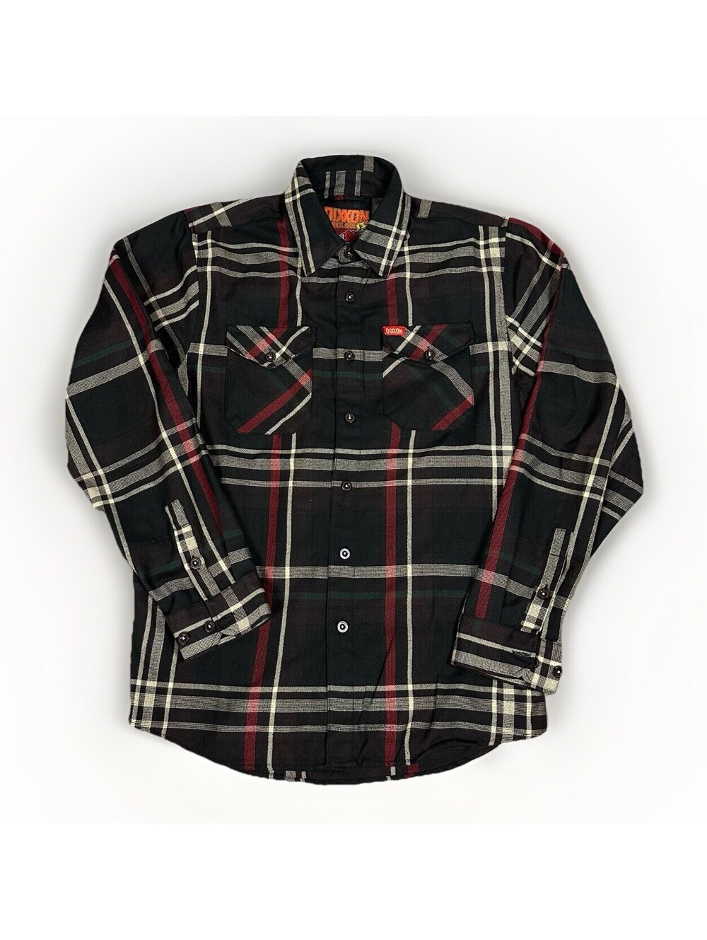 Dixxon Flannel Shirt‎ Men Medium The Haymarket Gray Plaid Long Sleeve Button Up